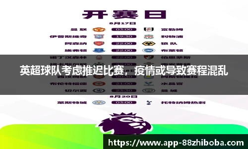 英超球队考虑推迟比赛，疫情或导致赛程混乱